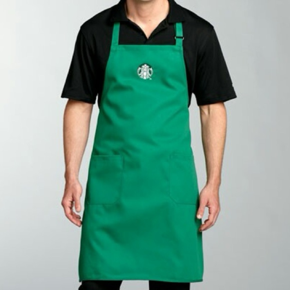 Starbucks Coffee Authentic Barista Embroidered Green Employee Apron Logi